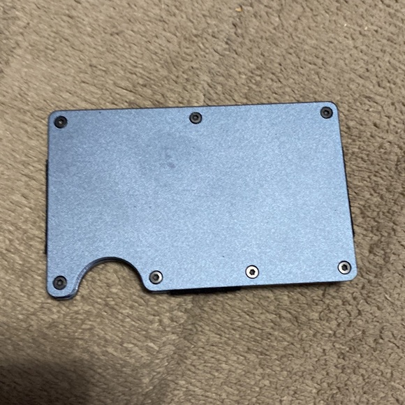 Blue Yinuode aluminum wallet w/clip - Picture 2 of 3